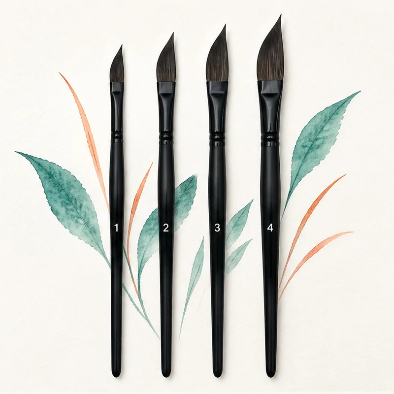 Schwertpinsel-Set für Aquarell 1 – 4, 4-teilig