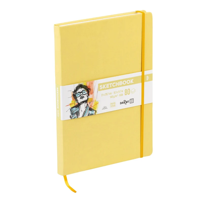 Skicirka DARWI nežno rumena A4 – 140 g/m², 80 listov