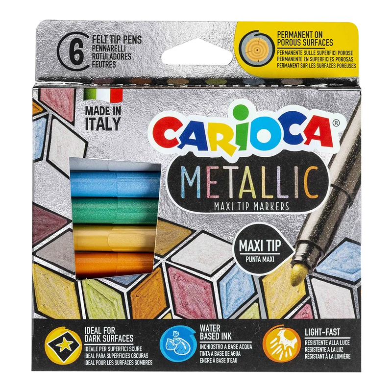 Carioca flomasteri Metallic, vrh, miks boja