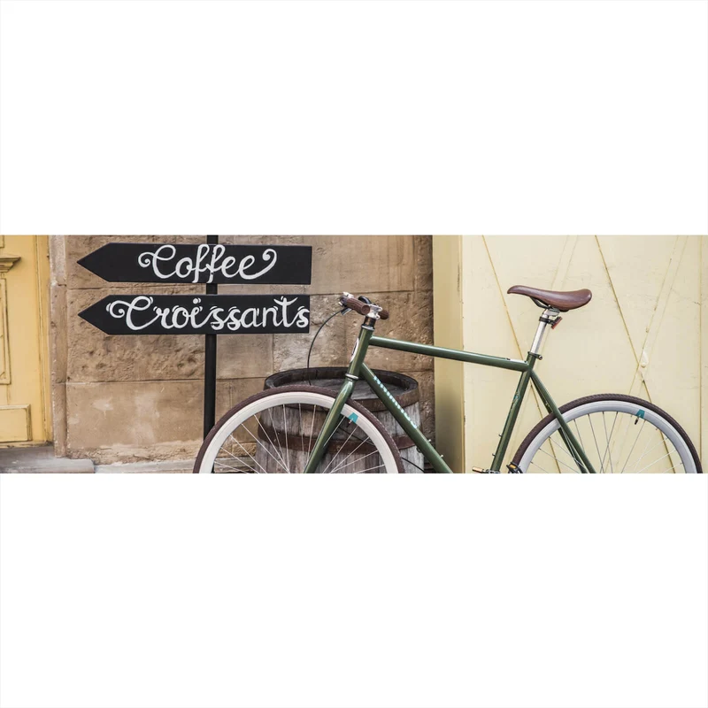 Aluminiumbild gebürstet Vintage Fahrrad Breakfast Panorama