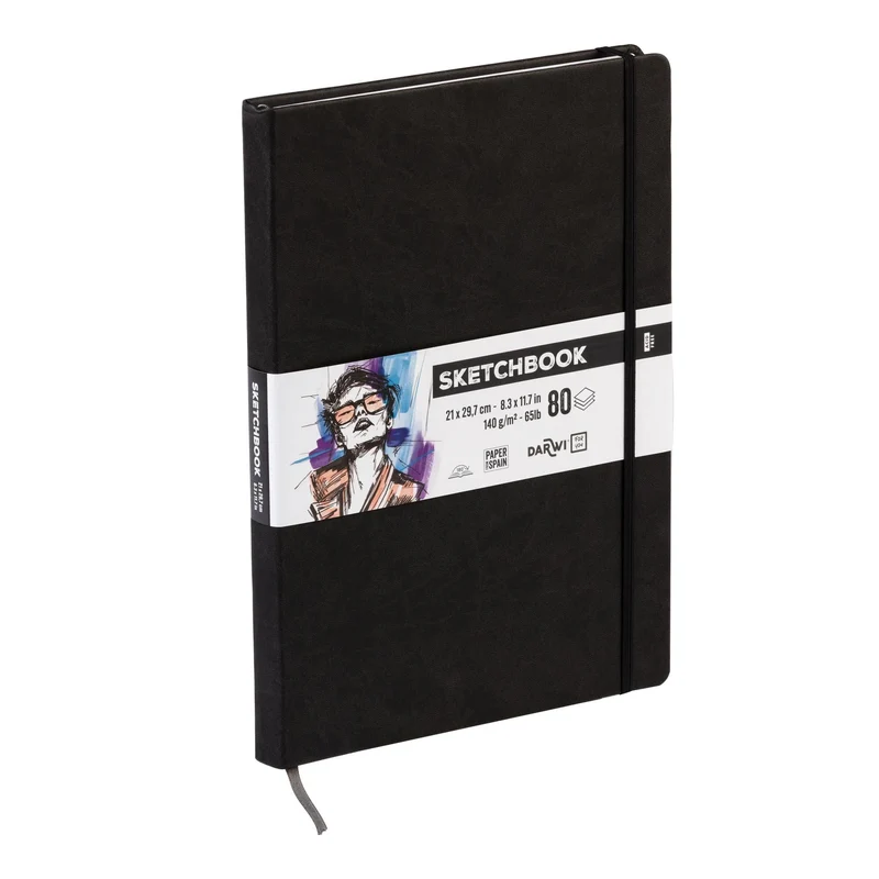 DARWI skicirni blok Black A4 140 g 80 listov