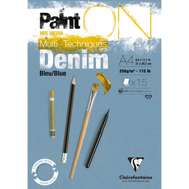Clairefontaine Paint'On Mix Media blok 250 g lepený