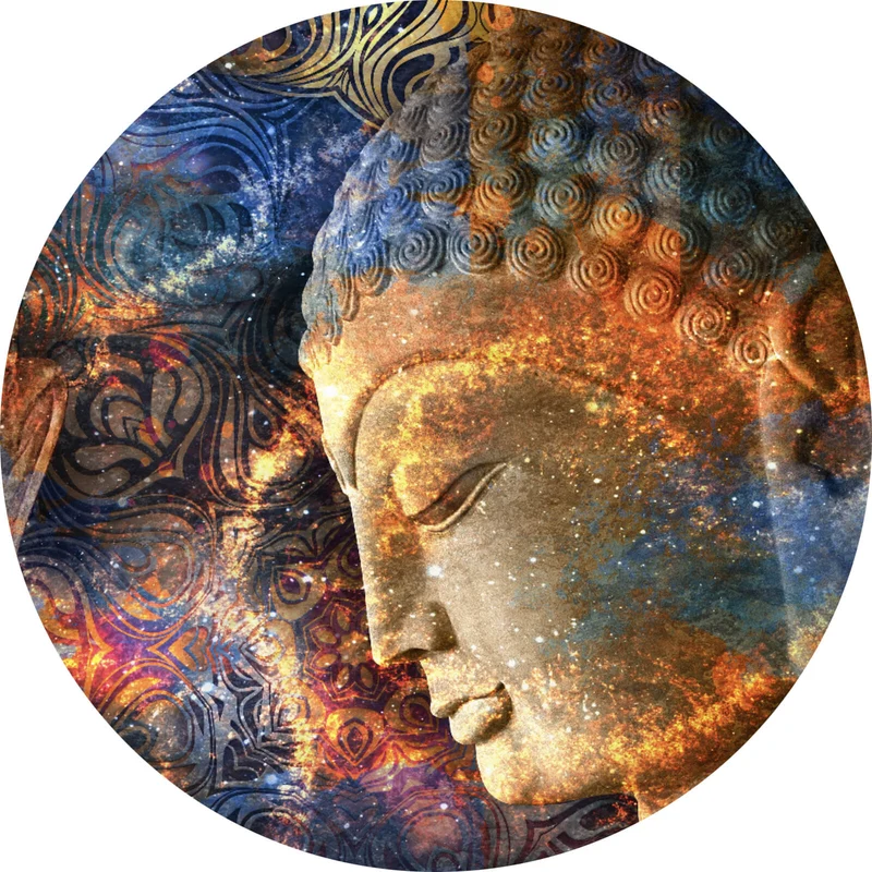 Aluminiumbild gebürstet Magische Buddhas Kreis