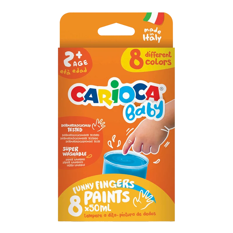 Boje za prste Carioca Baby 2+, 8 × 50 ml