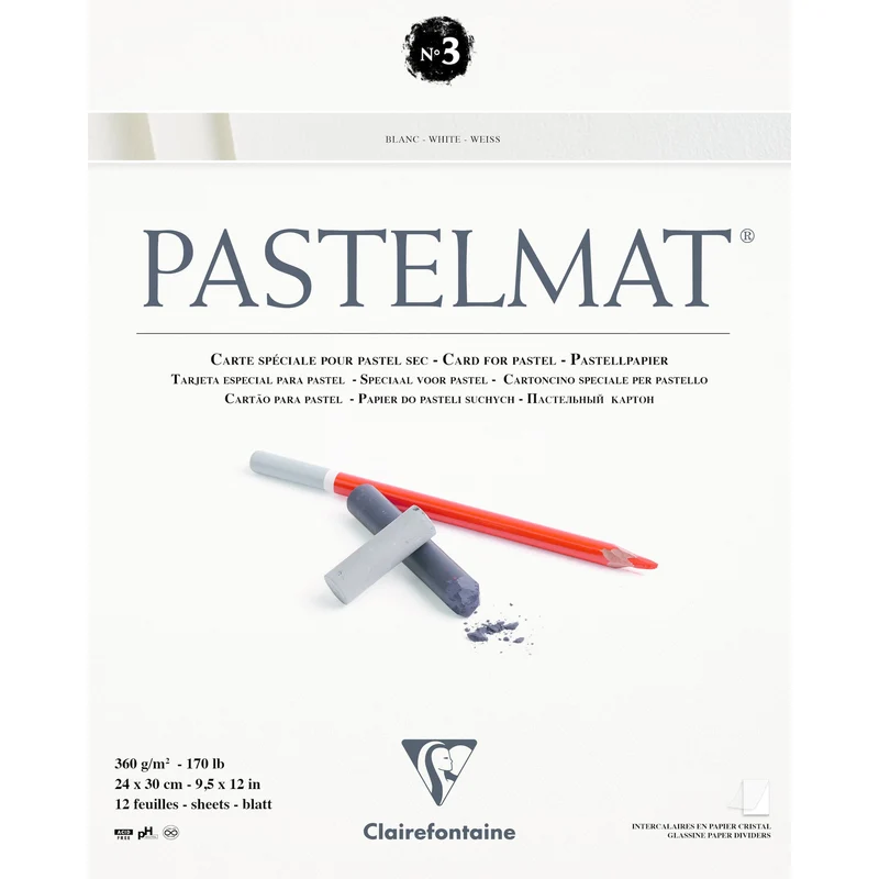 Clairefontaine Pastelmat blok br. 3 360 g 12L x 30 cm lijepljeni