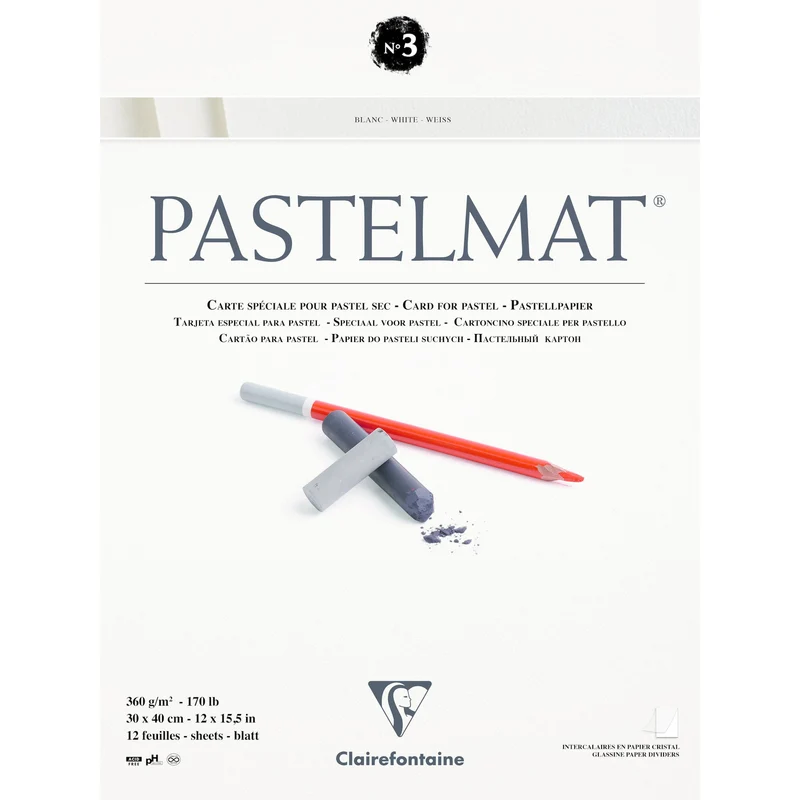 Clairefontaine Pastelmat blok br. 3 360 g 12L x 30 cm lijepljeni