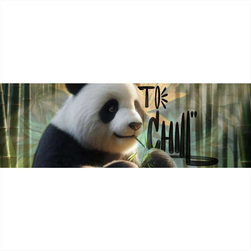Aluminiumbild gebürstet Pandabär Time to chill Panorama