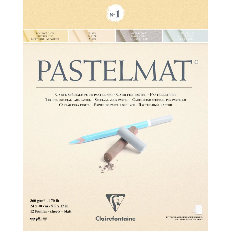 Clairefontaine Pastelmat blok br. 1 360 g 12L x 30 cm lijepljeni
