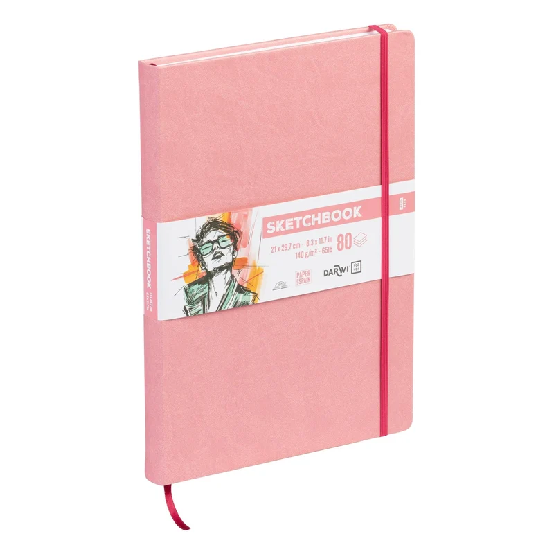 Album da disegno DARWI rosa chiaro A4 – 140 g/m², 80 fogli