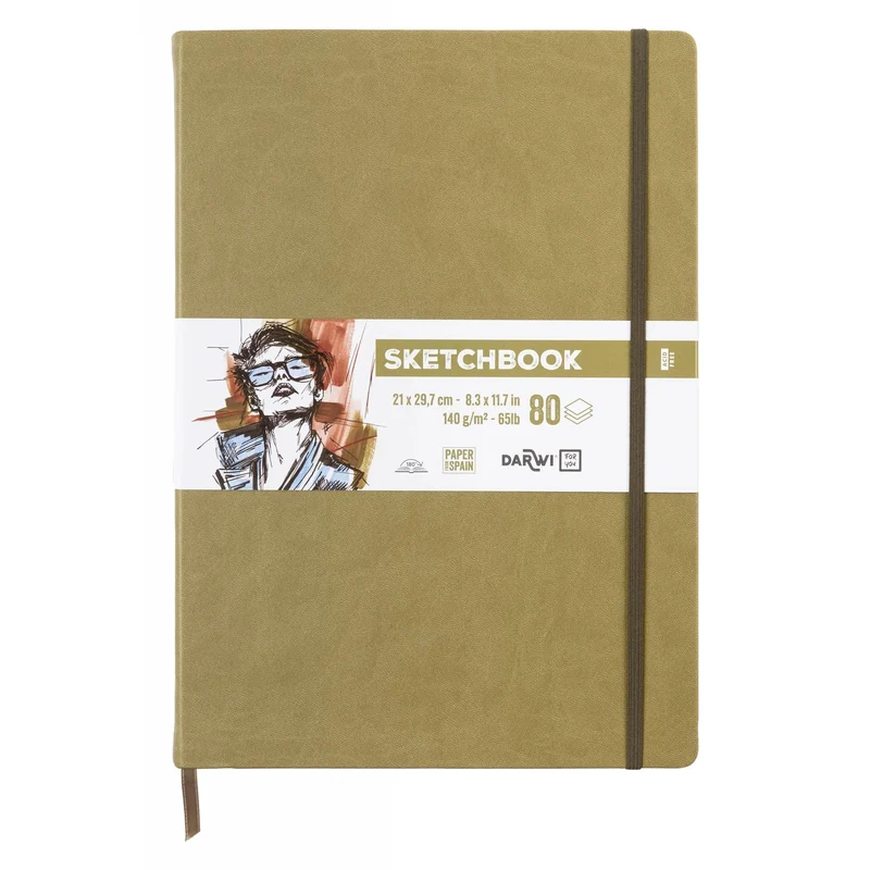Album da disegno DARWI Khaki A4, 140 g/m², 80 fogli