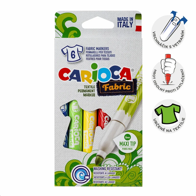 Popisovači za tekstil Carioca Maxi / set