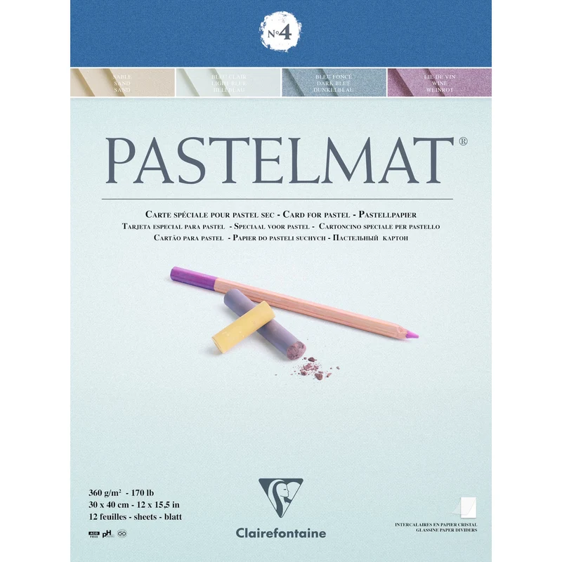 Clairefontaine Pastelmat blok č. 360 g 12L x 30 cm lepený