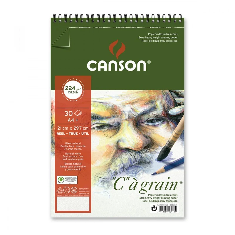Skicár CANSON C a grain 224 g/m² A5, 30 listov, špirálová väzba