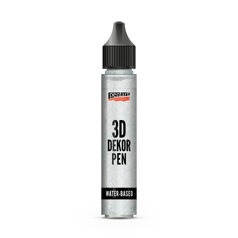 Pentart 3D Decor pen pennarello decorativo glitterato 30 ml argento