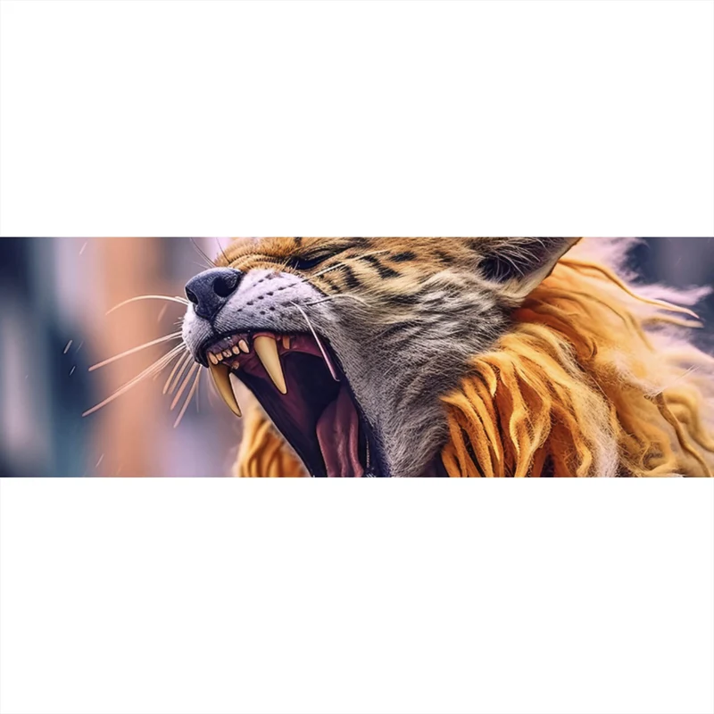 Poster Rockiger Leopard der singt Panorama