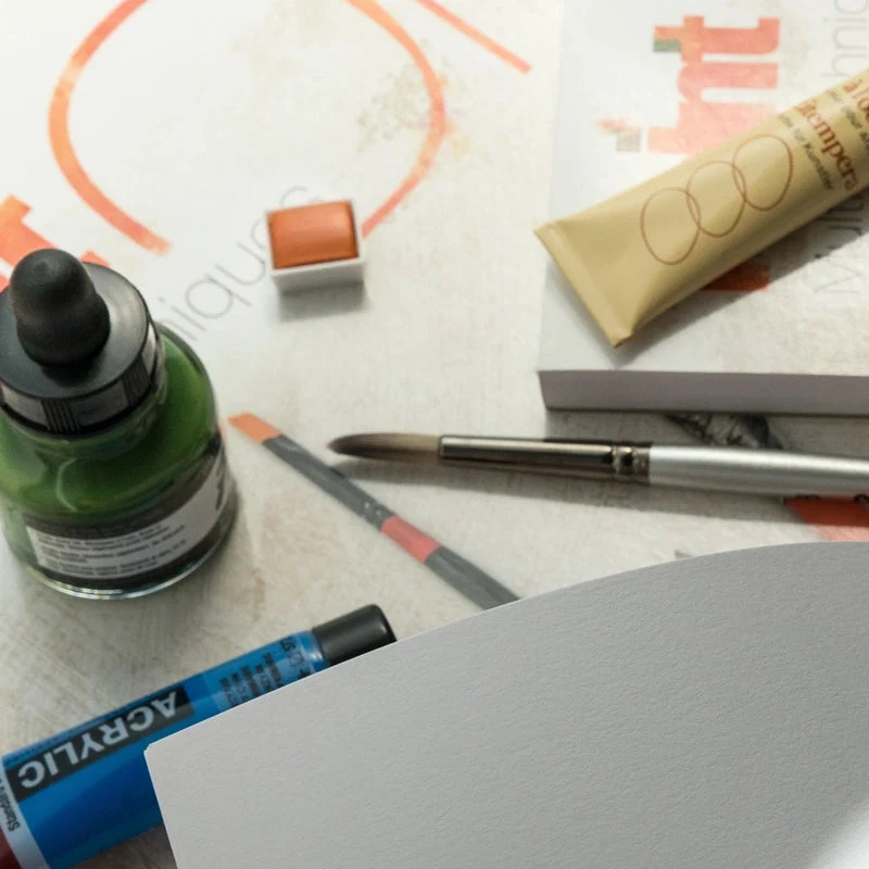 Lepený blok na kombinované techniky Clairefontaine Paint'On extra biely 250 g/m² – 40 listov