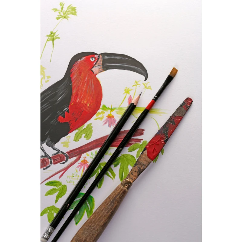 Залепен блок за смесени техники CLAIREFONTAINE Paint'On екстра бял 250 g/m² – 40 листа