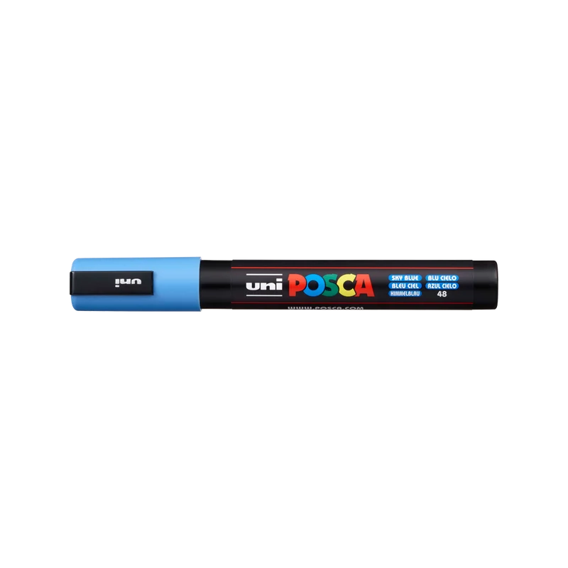 Акрилен маркер Posca PC-5M, 1,8 – 2,5 mm, небесносиньо (48)