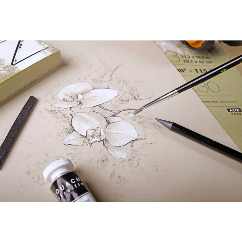Blok na mix médiá Clairefontaine Paint'On prírodný 250 g/m² – 30 listov