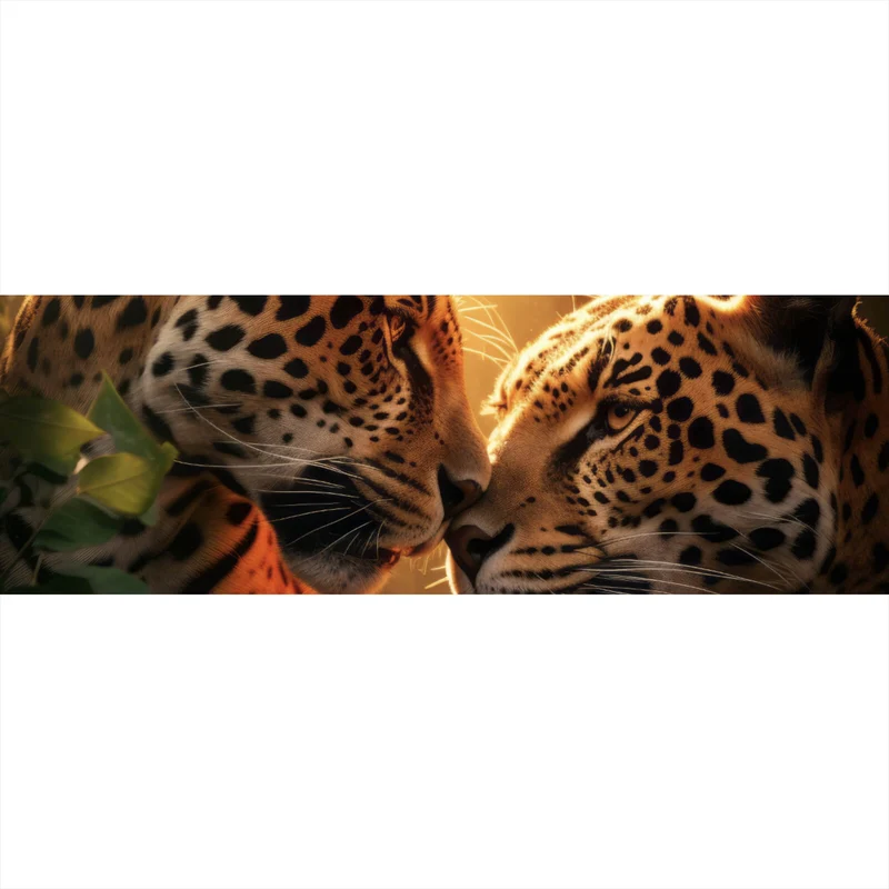 Poster Romantisches Leoparden Paar Panorama