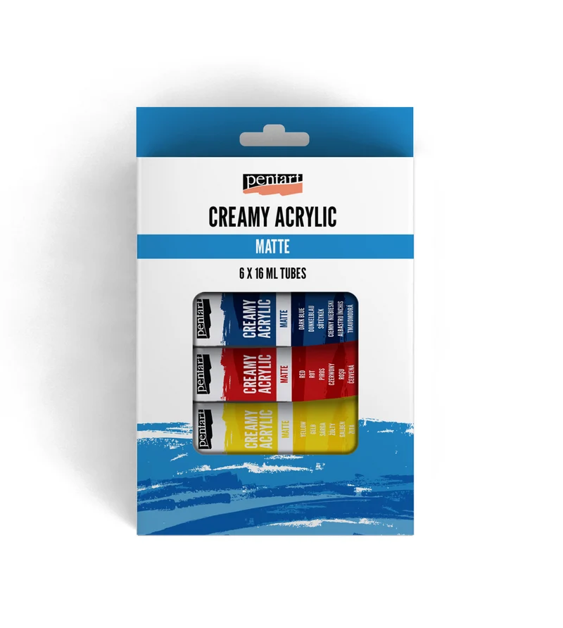 Set matnih kremnih akrilnih barv Pentart v tubah 16 ml