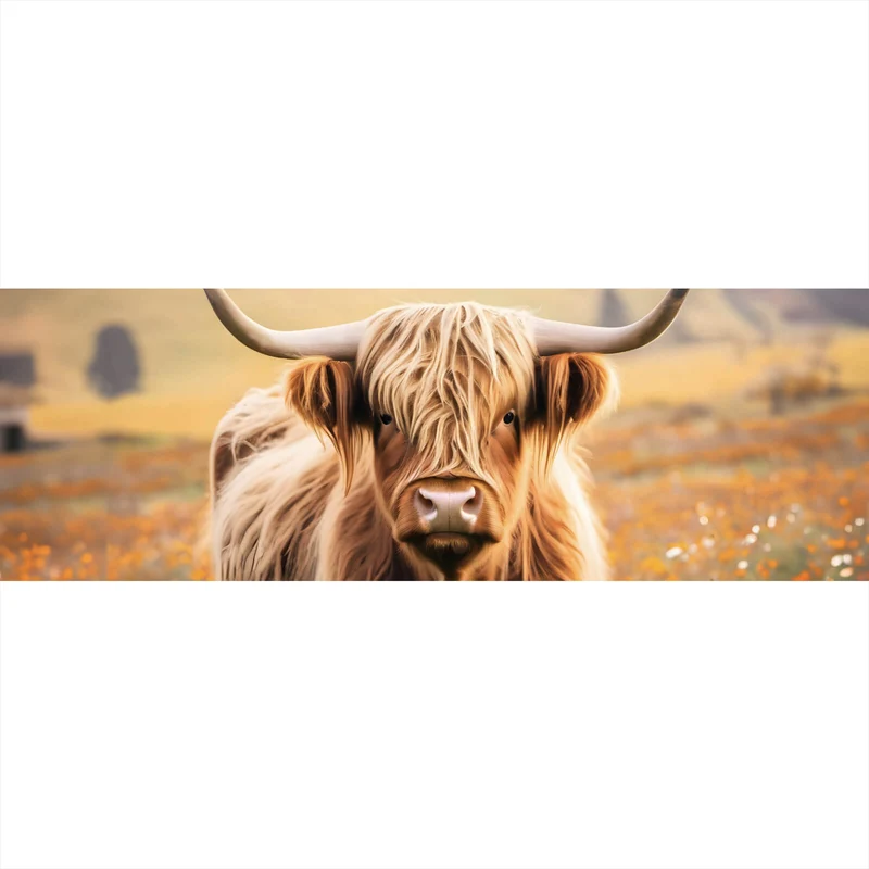 Poster Highland Rind auf der Weide Panorama
