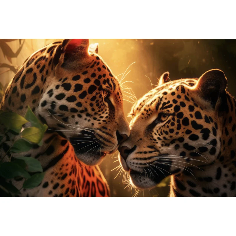Poster Romantisches Leoparden Paar Querformat