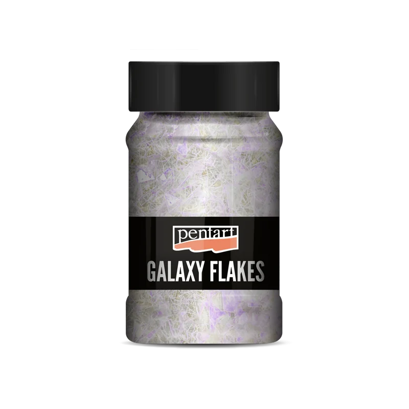 Декоративни люспи Pentart Galaxy Flakes Mond бяла - 15 g