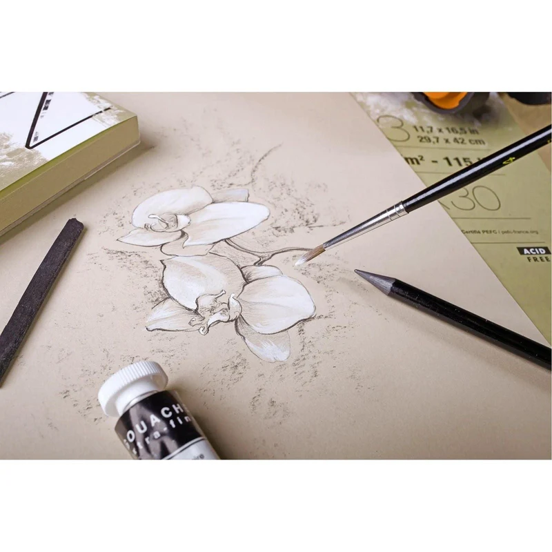Blocco per tecniche miste CLAIREFONTAINE Paint'On naturale 250 g/m² – 30 fogli