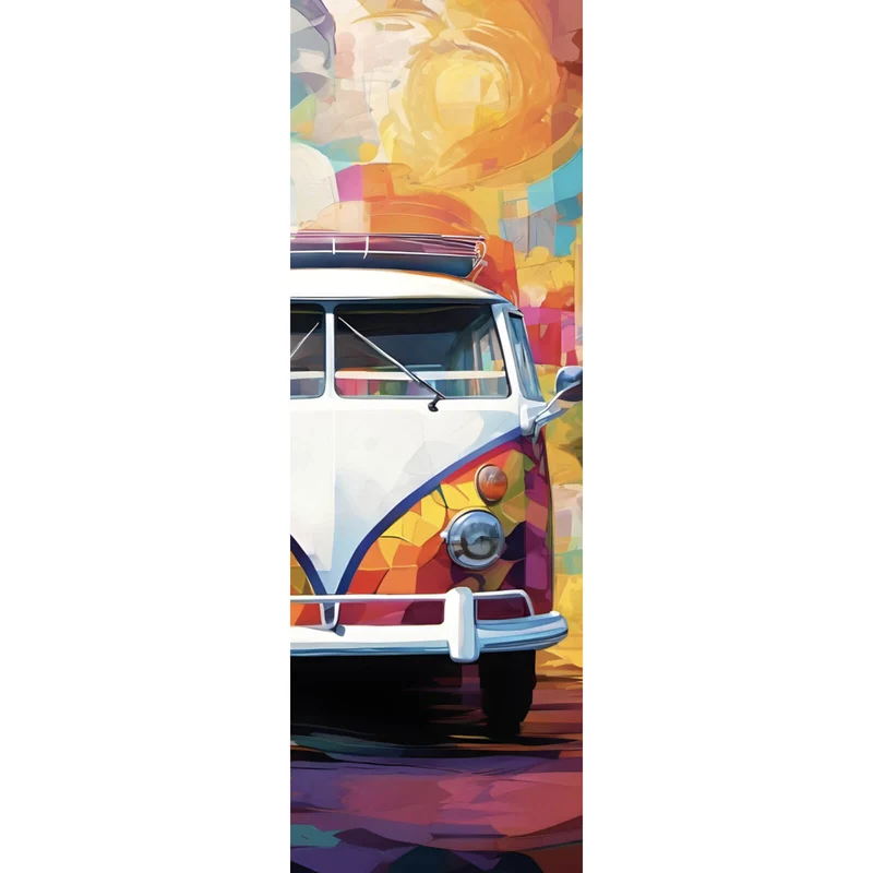 Leinwandbild Retro Bus Abstrakt Panorama Hoch