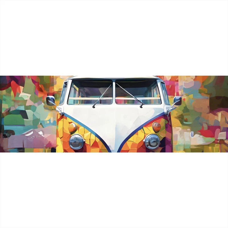 Aluminiumbild Retro Bus Abstrakt Panorama