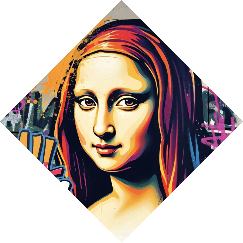 Poster Lisa im modernen Graffiti Still Pop Art Raute