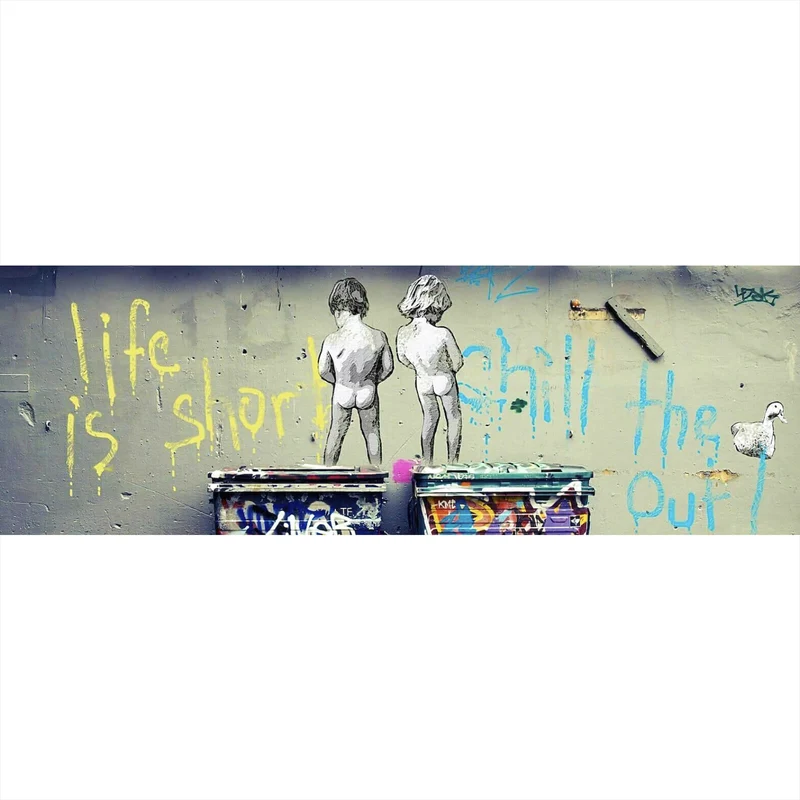 Leinwandbild Banksy - Life is short Panorama