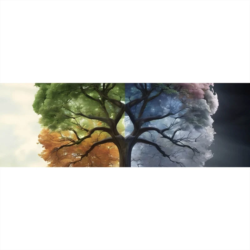 Leinwandbild Baum 4 Jahreszeiten Panorama