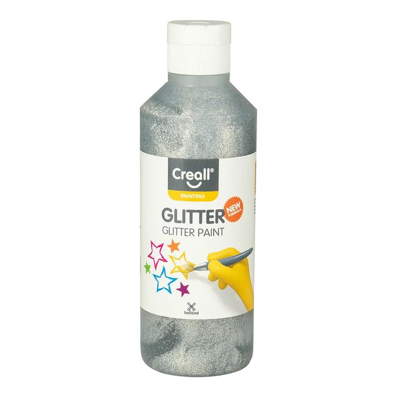 Χρώμα με glitter Creall Glitter 250 ml - ασημί