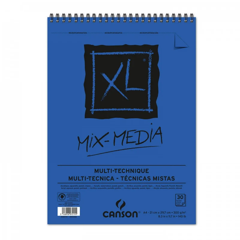 Canson XL Mix Media blok papira 300 g/m² A2, 30 listova, spiralni uvez
