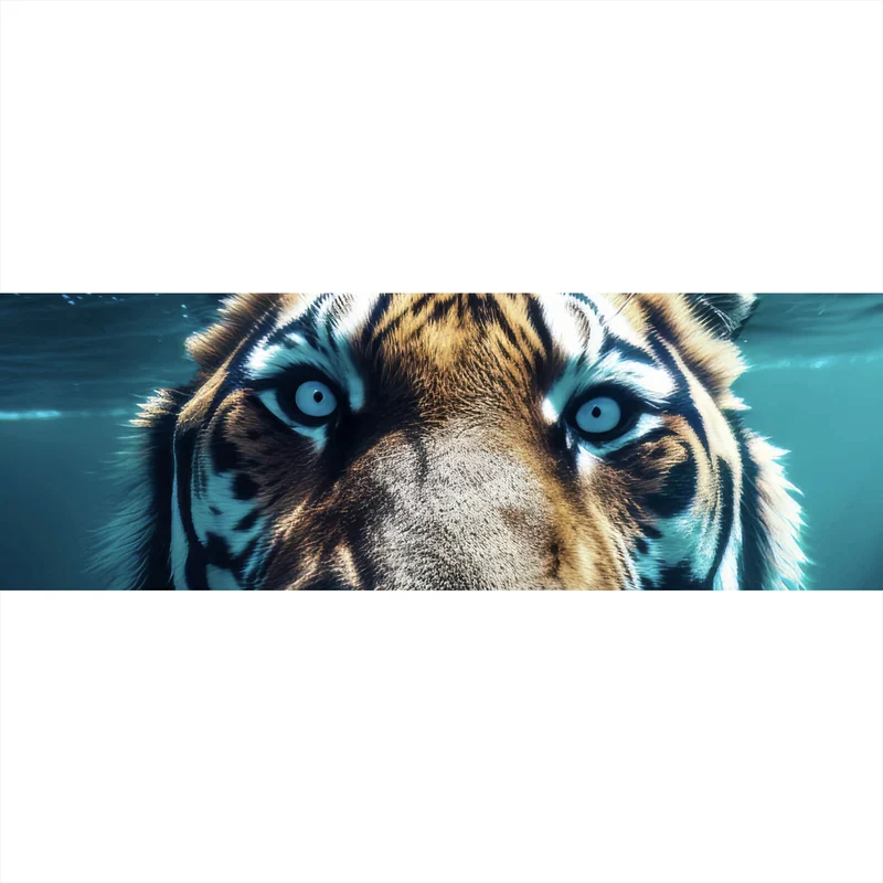 Aluminiumbild Tauchender Tiger Digital Art Panorama