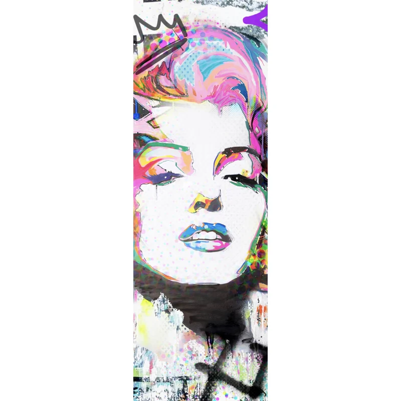 Aluminiumbild gebürstet Buntes Portrait Marylin Graffiti Panorama Hoch