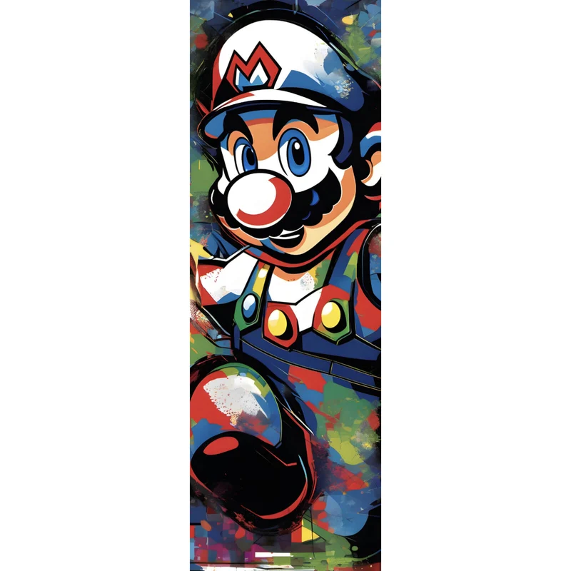 Aluminiumbild Farbenfroher Mario Pop Art Panorama Hoch