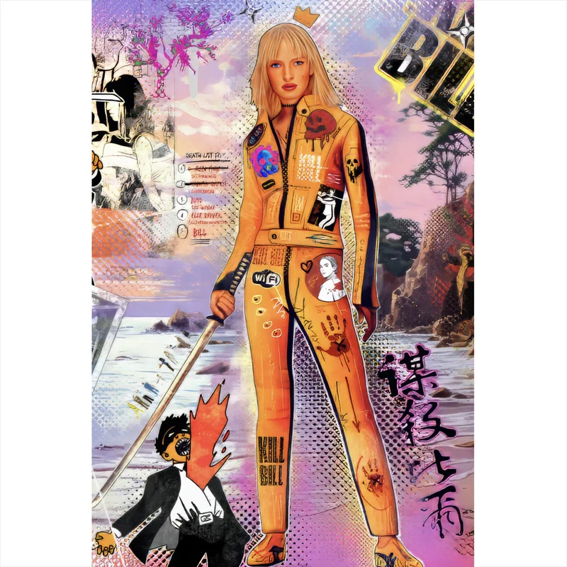 Spannrahmenbild Bunte Comic Collage Bill Pop Art Hochformat