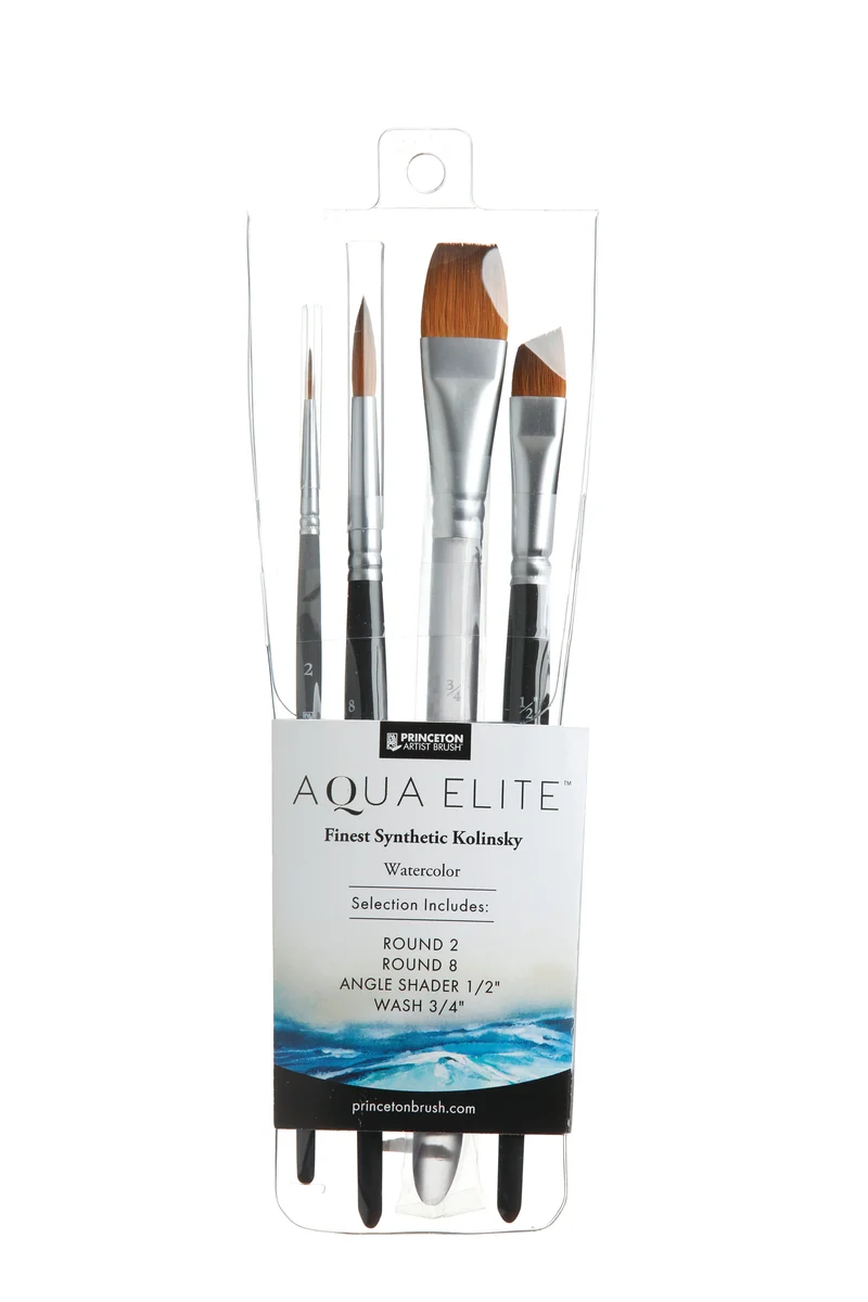 Aquarellpinsel-Set PRINCETON Aqua Elite – Synthetik-Kolinsky, 4-tlg.