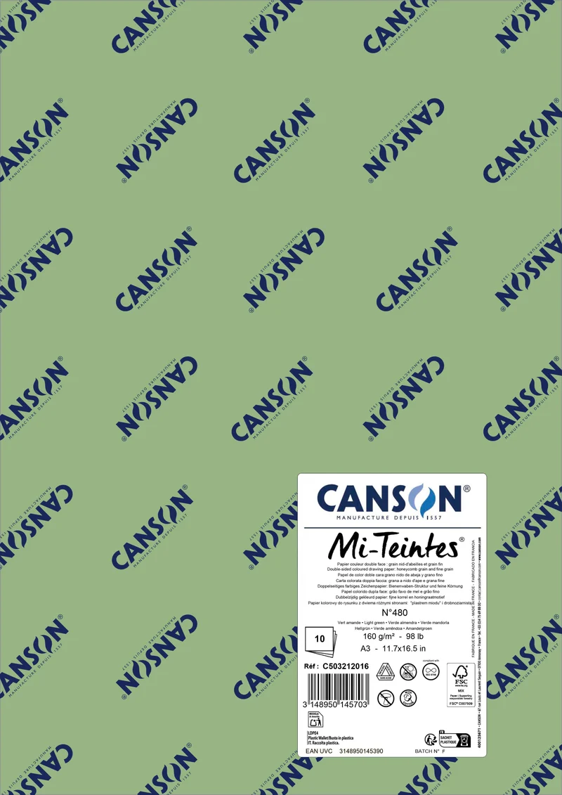 Pastellpapier Canson Mi-Teintes A3 160 g - 10 Bogen