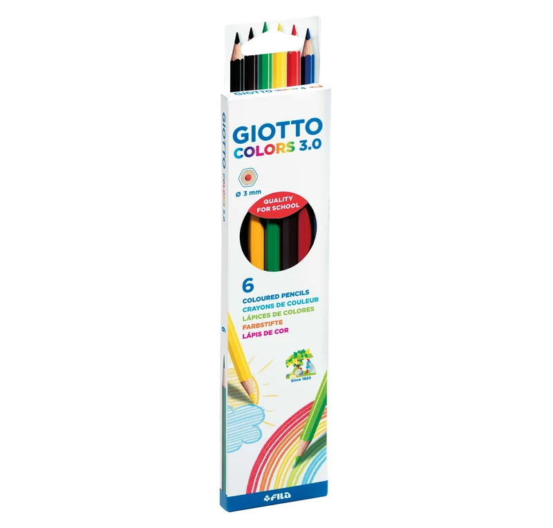 Шестоъгълни цветни моливи GIOTTO Colors 3.0 – 6 бр.