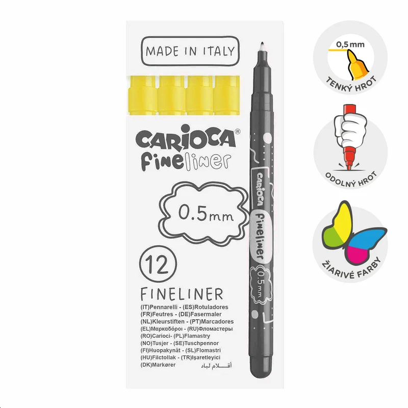 Тънкописци Carioca Fineliner 0,5 mm – 12 бр.