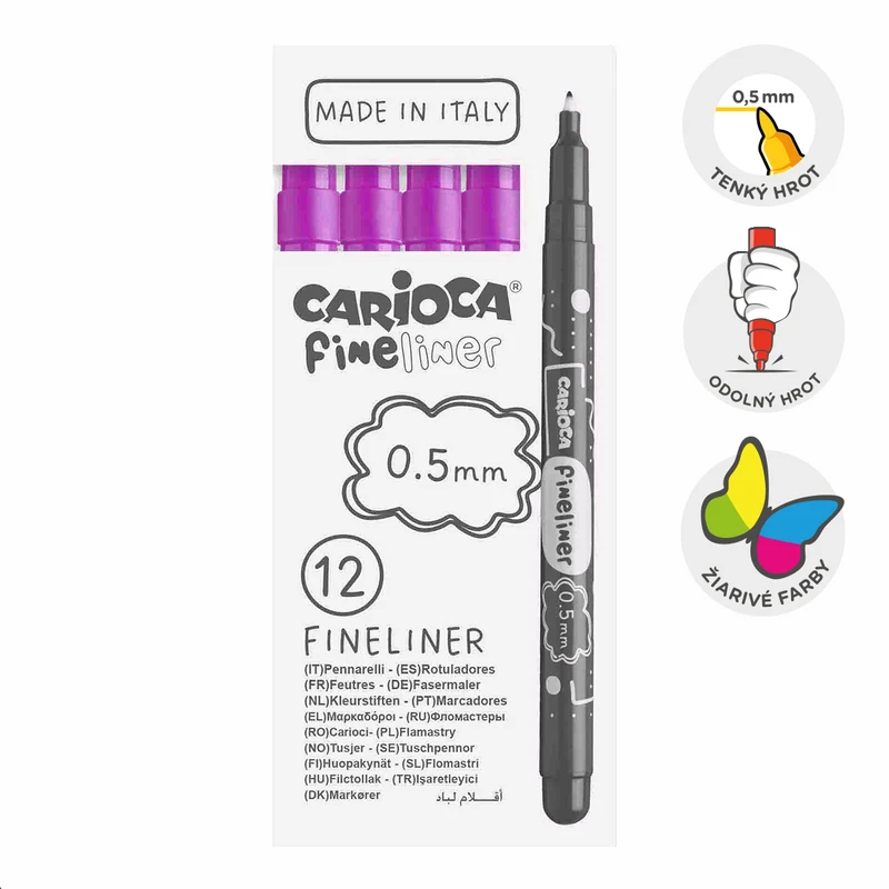 Fineliner Carioca Fineliner 0,5 mm – 12er-Set