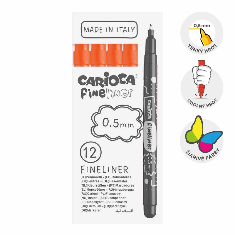 Fineliner Carioca Fineliner 0,5 mm – 12er-Set