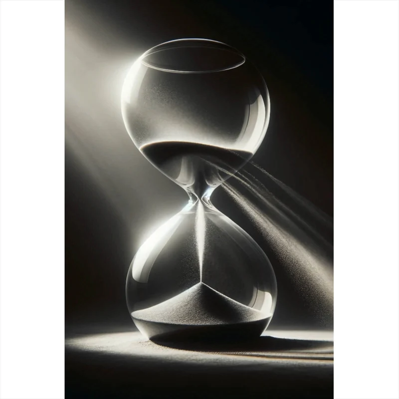 Poster Sanduhr von Lichtstrahlen durchleuchtet Hochformat