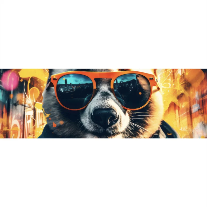 Acrylglasbild Cooler Panda mit Sonnenbrille Street Art Panorama