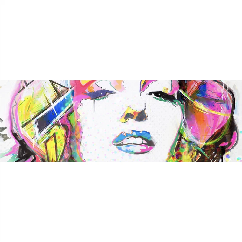 Aluminiumbild Buntes Portrait Marylin Graffiti Panorama