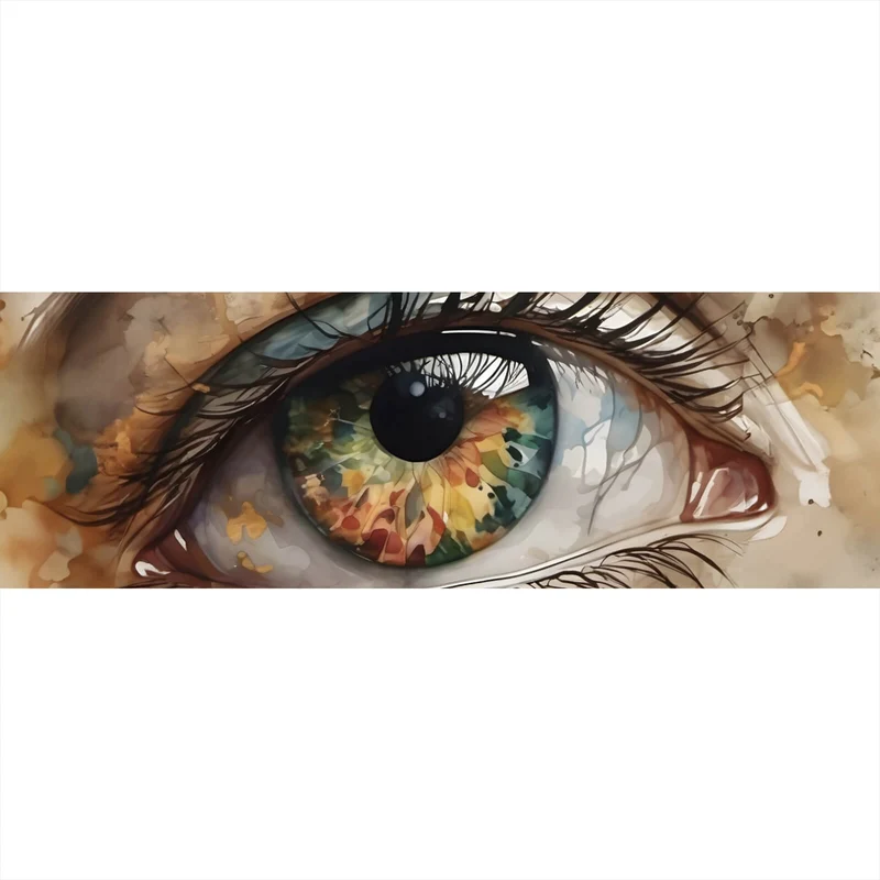 Poster Abstraktes buntes Auge Aquarell Stil Panorama